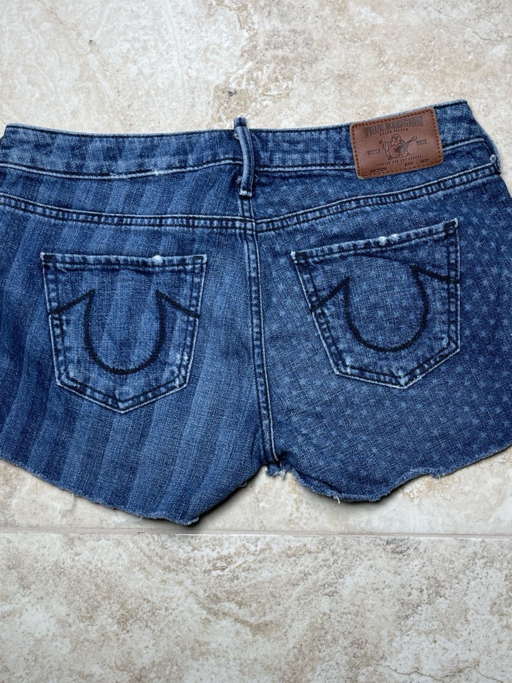 True Religion Dark Blue Denim Jean Shorts